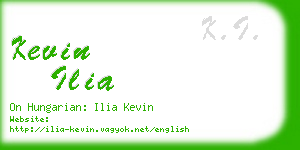 kevin ilia business card